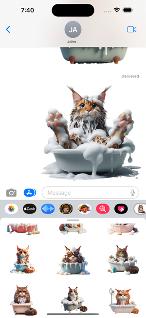 Maine Coon Cat Bath StickersiPhone版截图5