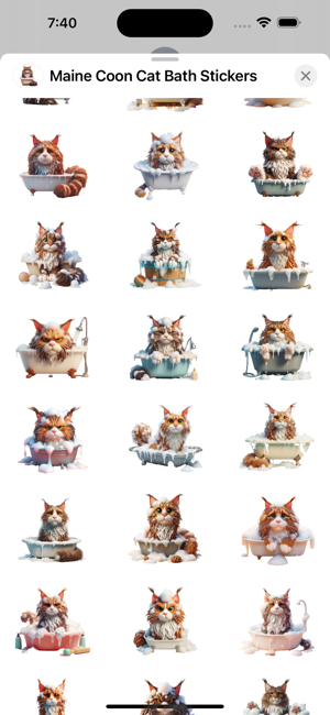 Maine Coon Cat Bath StickersiPhone版截图2