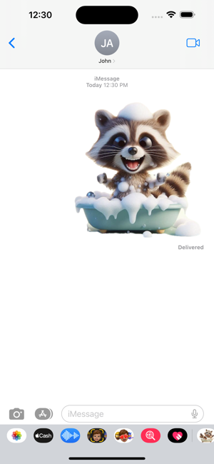 Raccoon Bath StickersiPhone版截图4