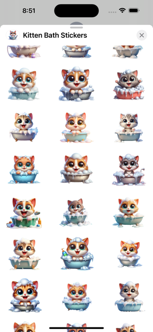 Kitten Bath StickersiPhone版截图2