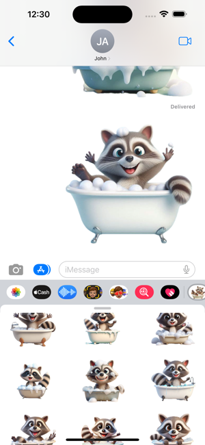 Raccoon Bath StickersiPhone版截图5