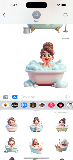 Bubble Bath Woman StickersiPhone版截图6