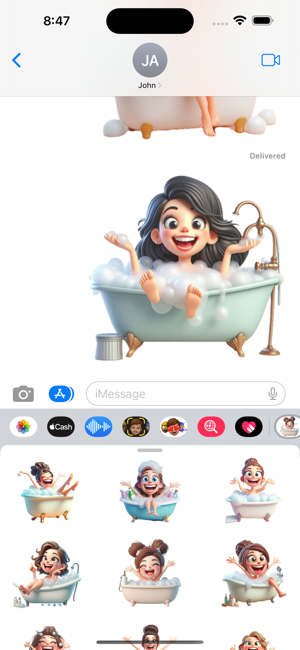 Bubble Bath Woman StickersiPhone版截图5