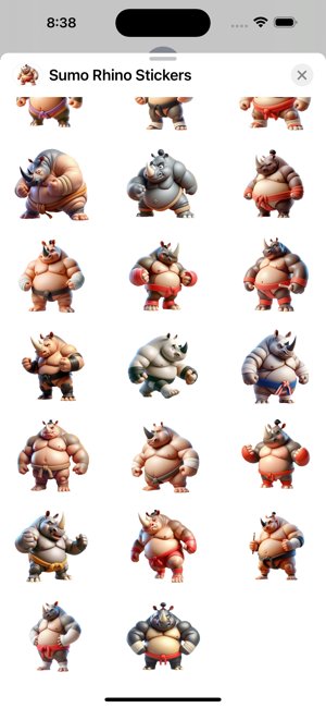 Sumo Rhino StickersiPhone版截图2