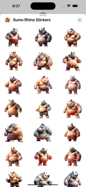 Sumo Rhino StickersiPhone版截图1
